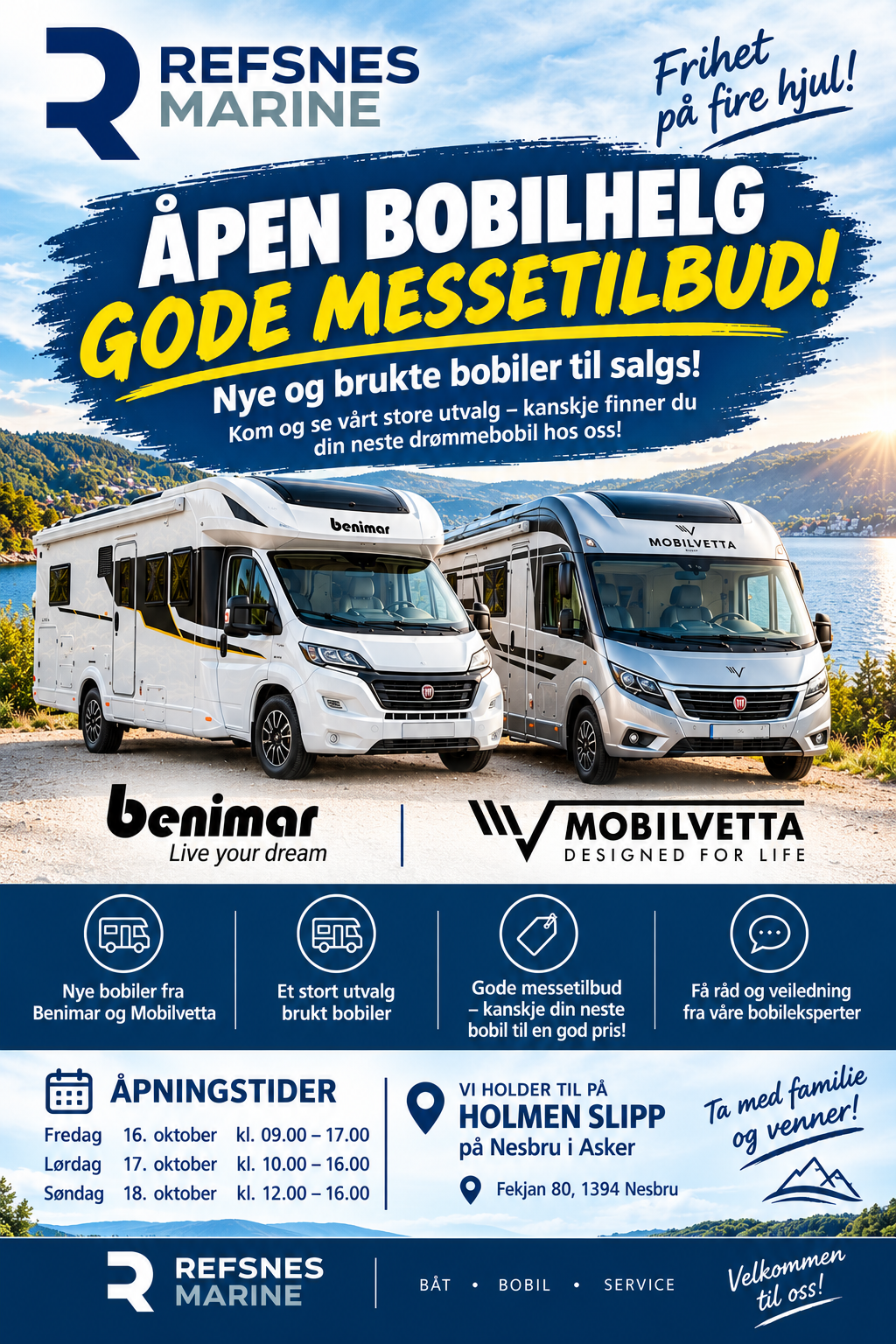 Åpen helg bobil 16. - 18. okt - Messetilbud!